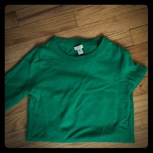 J Crew emerald green crew neck sweater